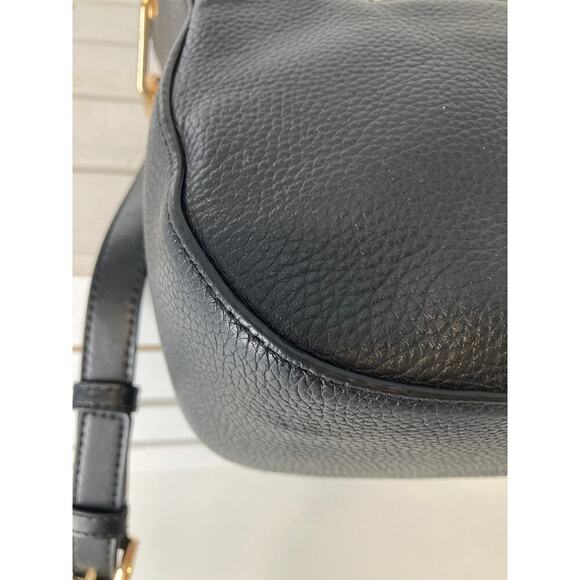 MICHAEL KORS, MEDIUM SIZE BLACK PEBBLED LEATHER CROSSBODY BAG - Picture 10 of 15